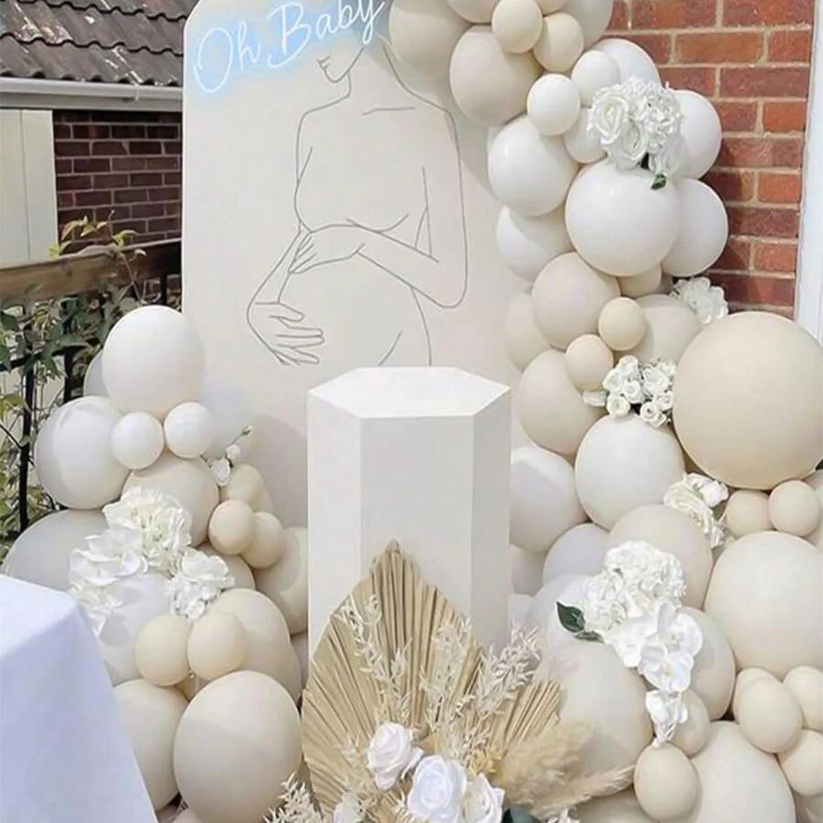 134 pieces sand white/gold balloon garland arch kit balloons Decorative balloons for party/baby shower/wedding birthday party