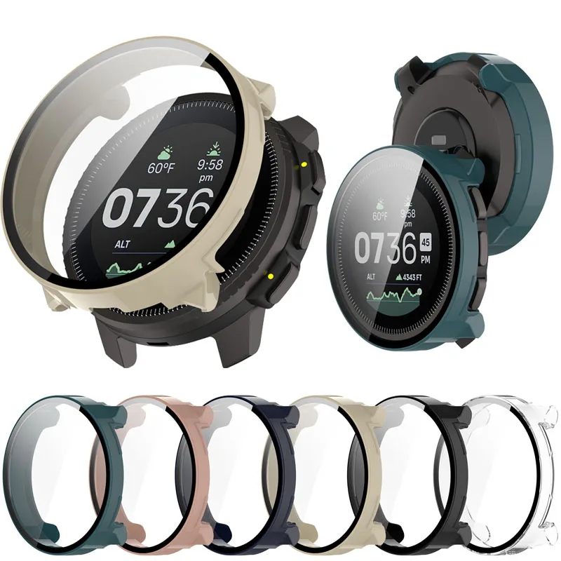 

Высококачественный чехол + защитная пленка для экрана Suunto Race, закаленное стекло, пленка против царапин, защитный чехол для бампера, аксессуары