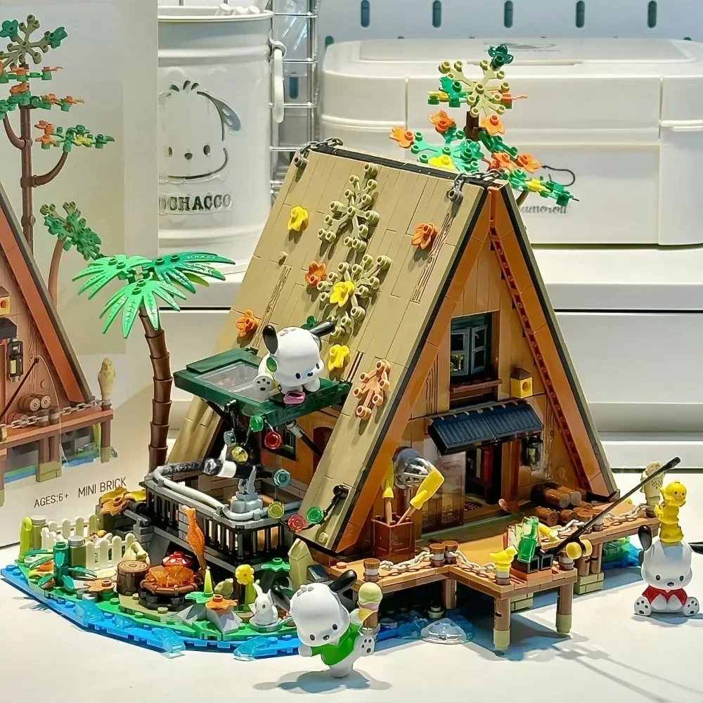 Waldhaus Pier Bar Bausteine mit LED-Licht Stadt Street View Holz Kabine Haus Modell Spielzeug für Kindergeschenke