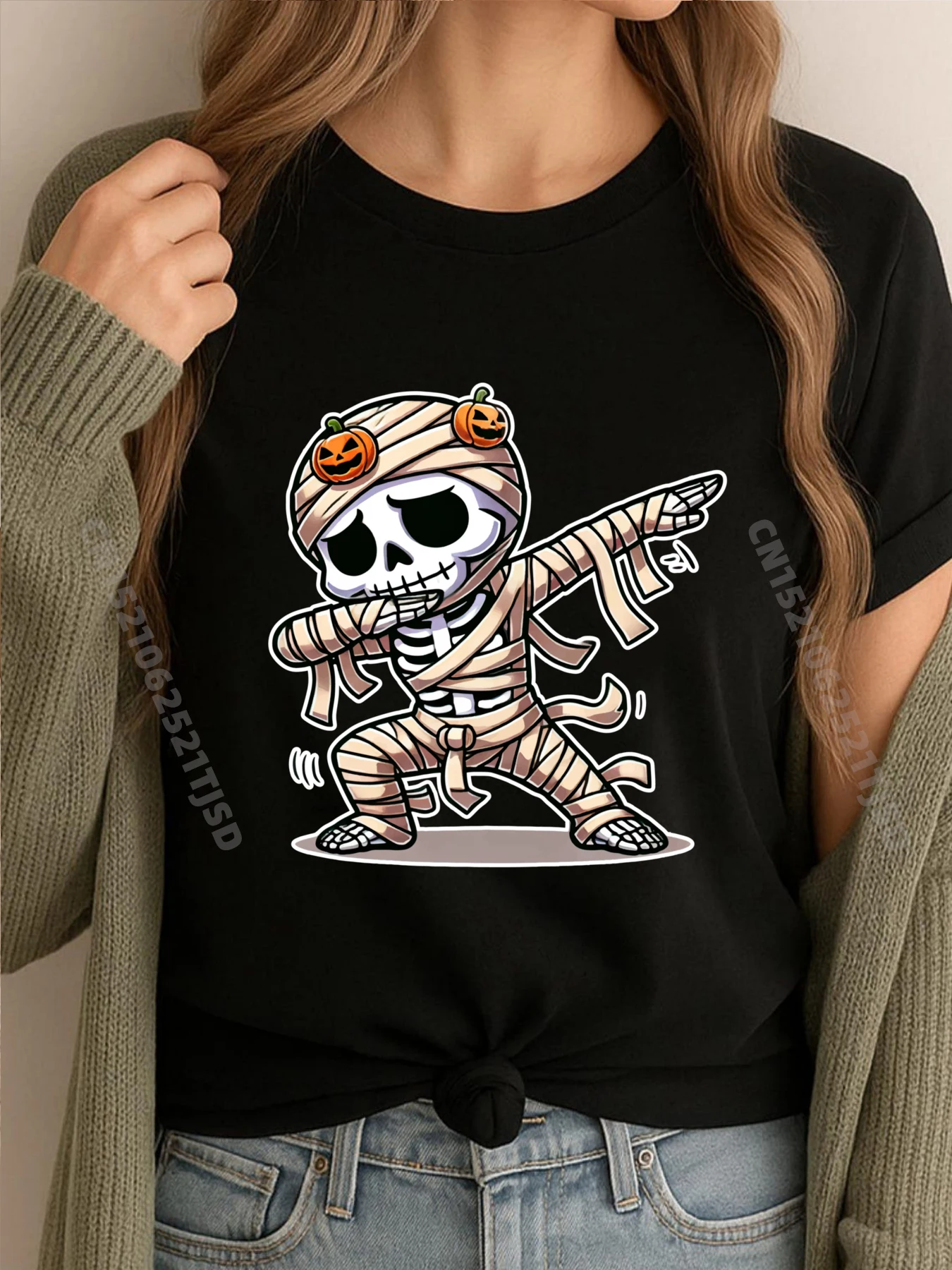

Футболки Dabbing Skeleton Mummy на Хэллоуин для женщин, футболки с группой, мужские футболки