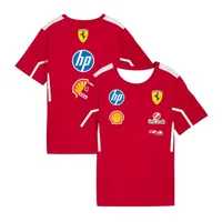 2025 Ferrari Team Short Sleeve Shirt- Red Mens New Arrival Racing Car F1 T-shirt Racing Training Uniform Breathable Tee Tops