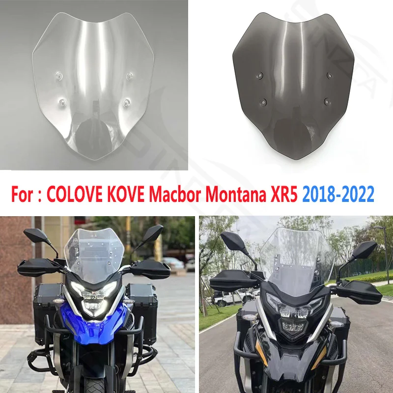 For Colove Kove Macbor Montana XR 5 XR5 Motorcycle Sport Windscreens Windshield Wind Deflectors Viser Visor Gray