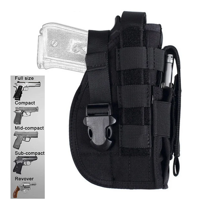 Universal tático pistola arma coldre mão direita caça handgun bolsa caso cintura coldre para glock 43x 22 cz P-09 beretta apx