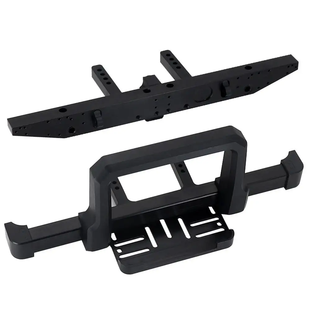 Metalen Voor Achter Bumper Set Met Lier Mount En Grill Voor 1/10 Rc Auto Crawler Traxxas Trx4 Defender Body Upgrade