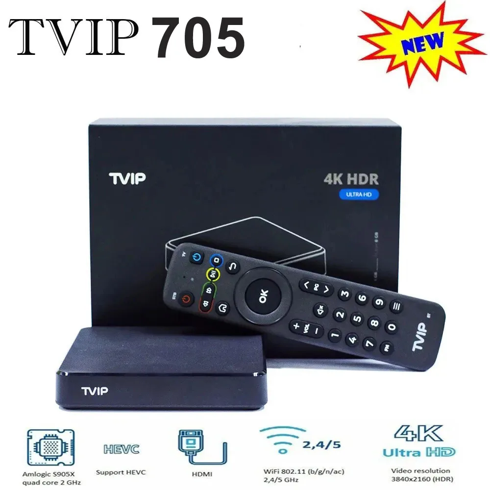 TVIP 705 4K Linux TV Box S905X Quad Core S-Box V.705 HD 2.4G/5G WIFI Compatible with Original TVIP 705