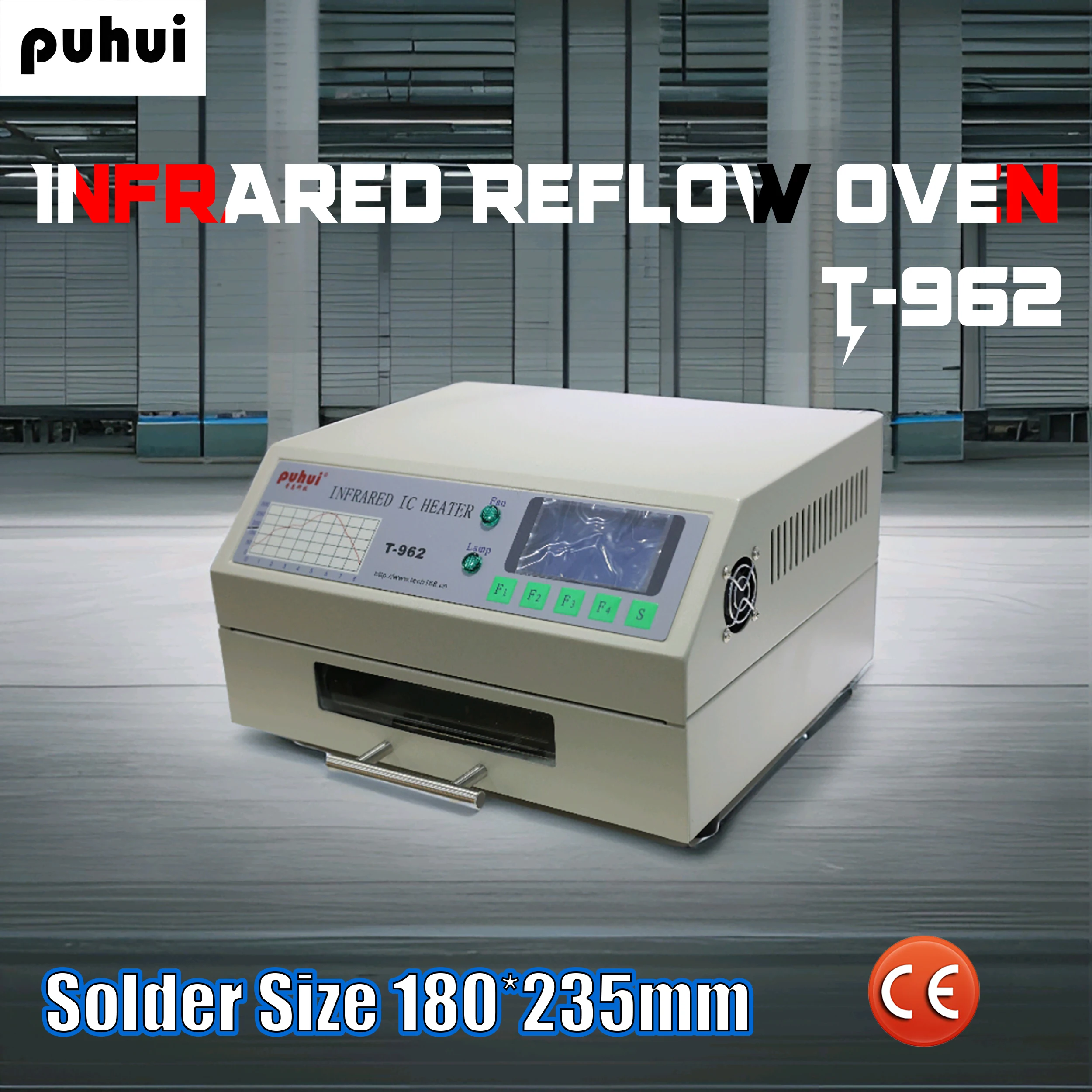T962 For Soldering X 180 Desktop Infrared BGA Reflow Oven 235mm T-962 Rework IC SMT 800W Heater New Condition Oven