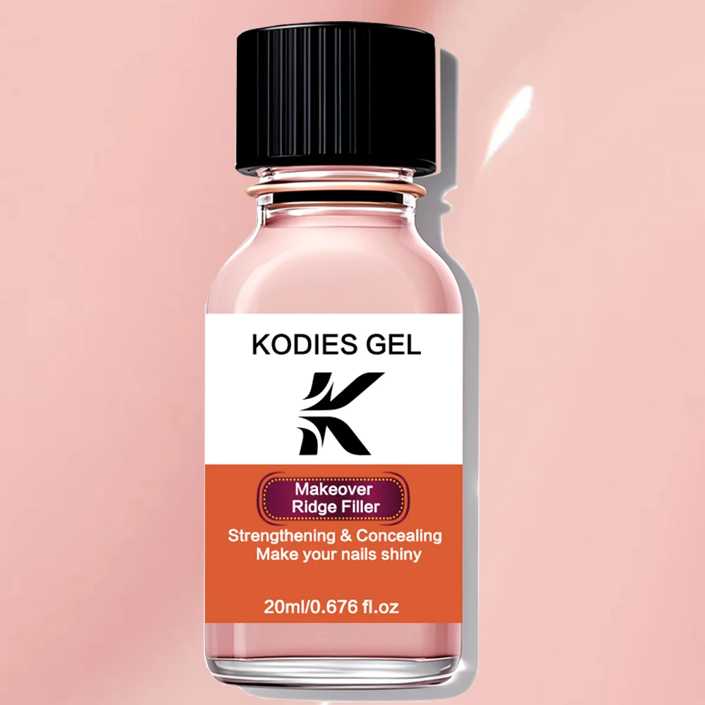 KODIES ジェルピンクネイル Strgenthener メイクオーバーリッジフィラーベースオイルケラチン爪の成長トリートメントポリッシュナチュラルドライリペア爪