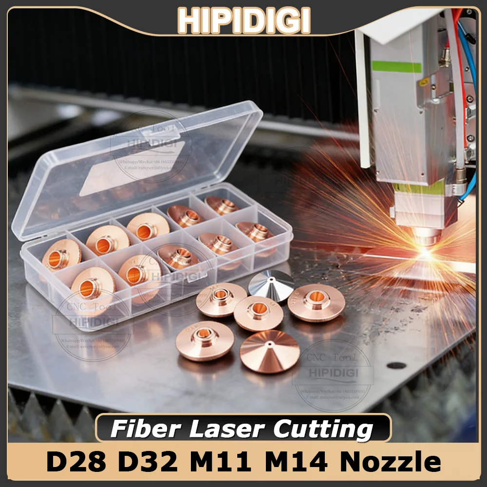 5/10Pcs Fiber Laser Cutting Nozzle Flat Cutting Nozzle D28 D32 Laser Nozzle for Raytools WSX Bodor HSG Han's Precitec Laser Head