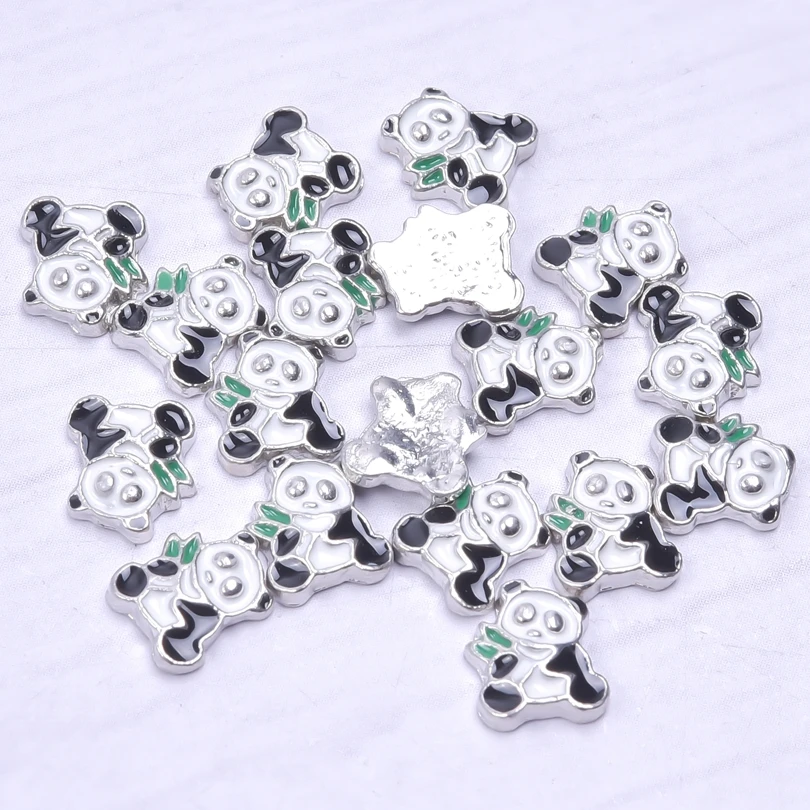 20Pcs/Lot Heart Love Letter Sister Dad Floating Charms Alloy Animal Panda Pendant Fit Loket Necklaces Jewelry