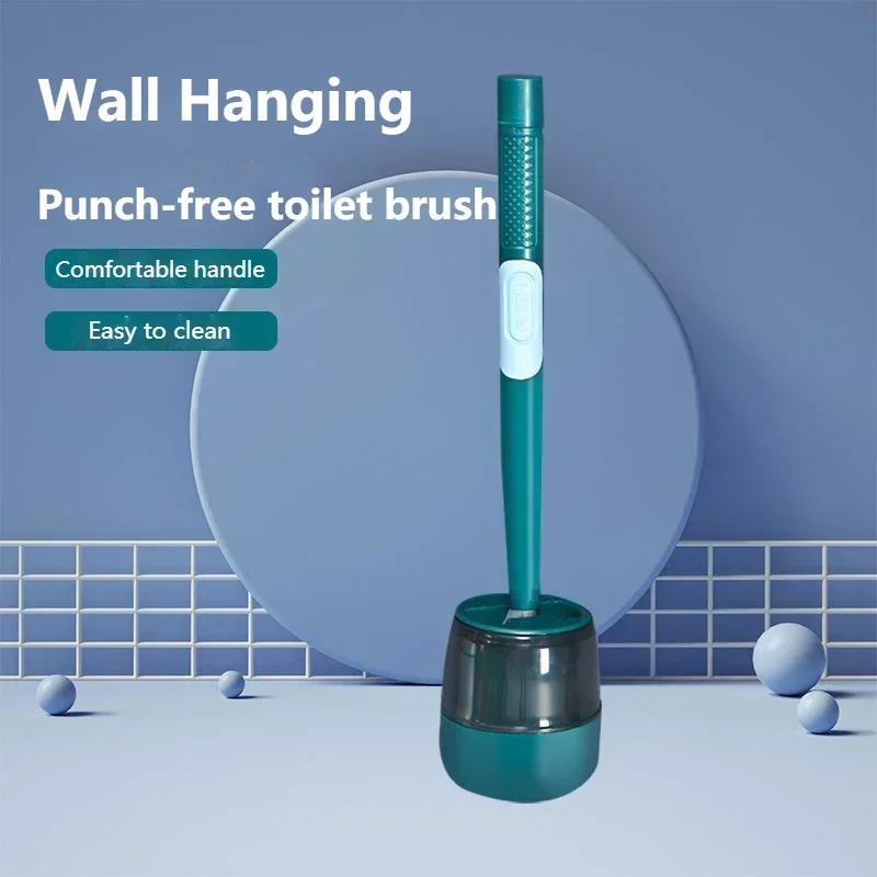 

Silicone Toilet Brush With Liquid Household Non Perforated Wall Hanging Long Handle Tongue Type Hydraulic No Dead Corner