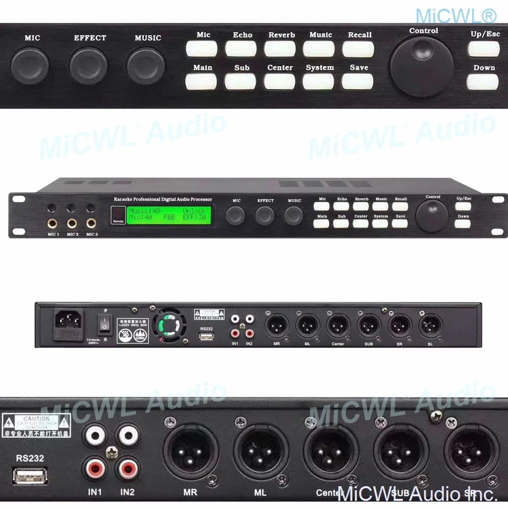 Host Sale Digital Wireless Wird Karaoke Conference Stage Microphone Effector VST DirectX Signal Processing 3 Channel Input RS232