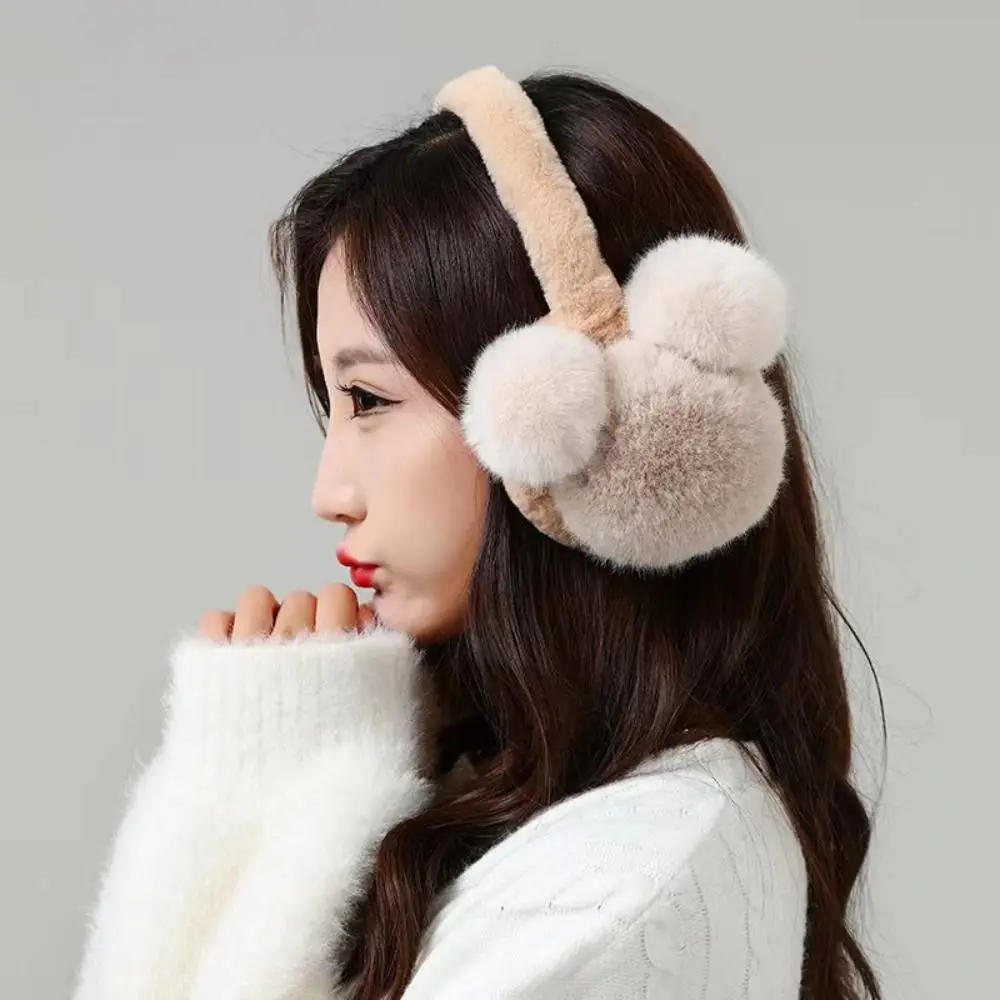 패션 겨울 따뜻한 부드러운 귀마개 귀 보호 방한 플러피 이어플랩 두꺼운 귀마개 여성 남성 야외용