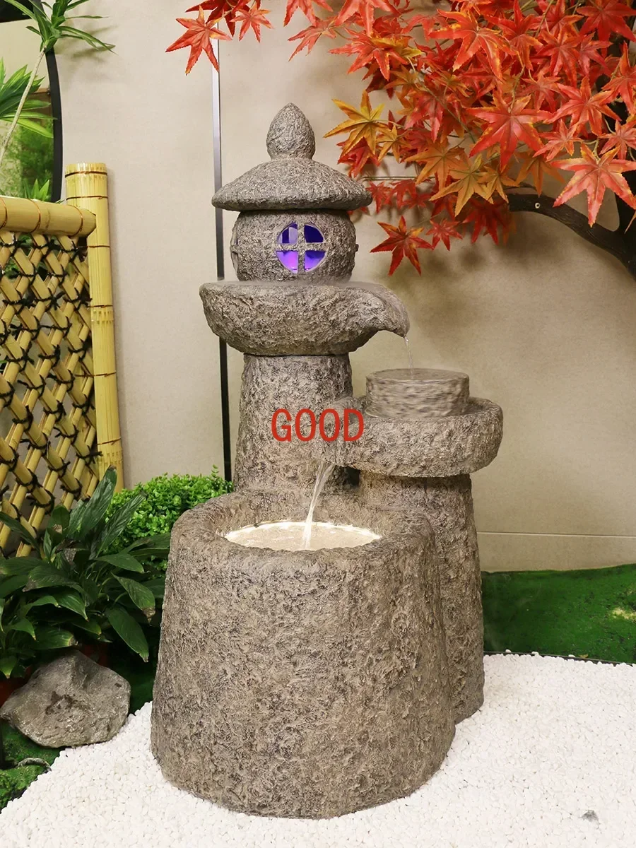 Courtyard Garden Stone Lamp Landscaping Decoration Japanese Style Water Bowl Water Landscape Decoration