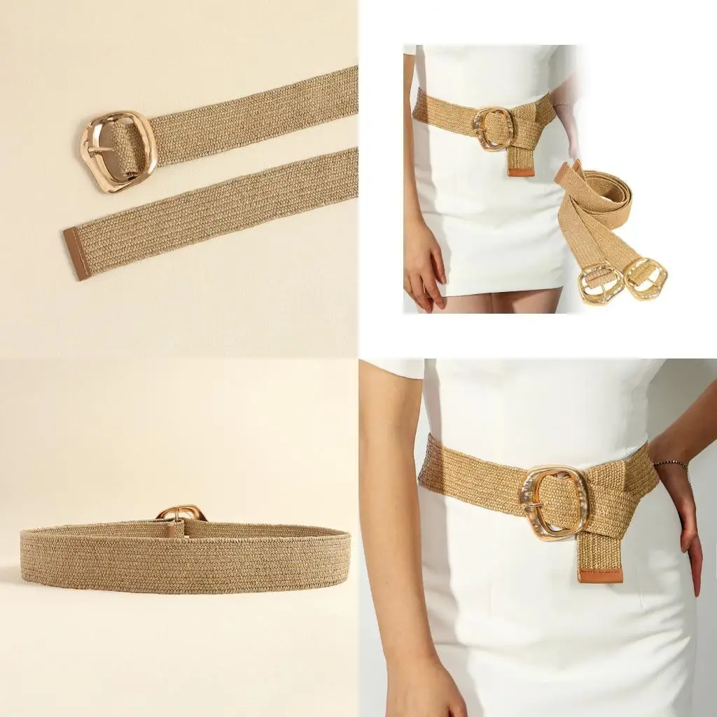 

A52E Bohemian Cotton Linen Waist Cincher Belt Pin Buckles Waist Strap for Party Wear