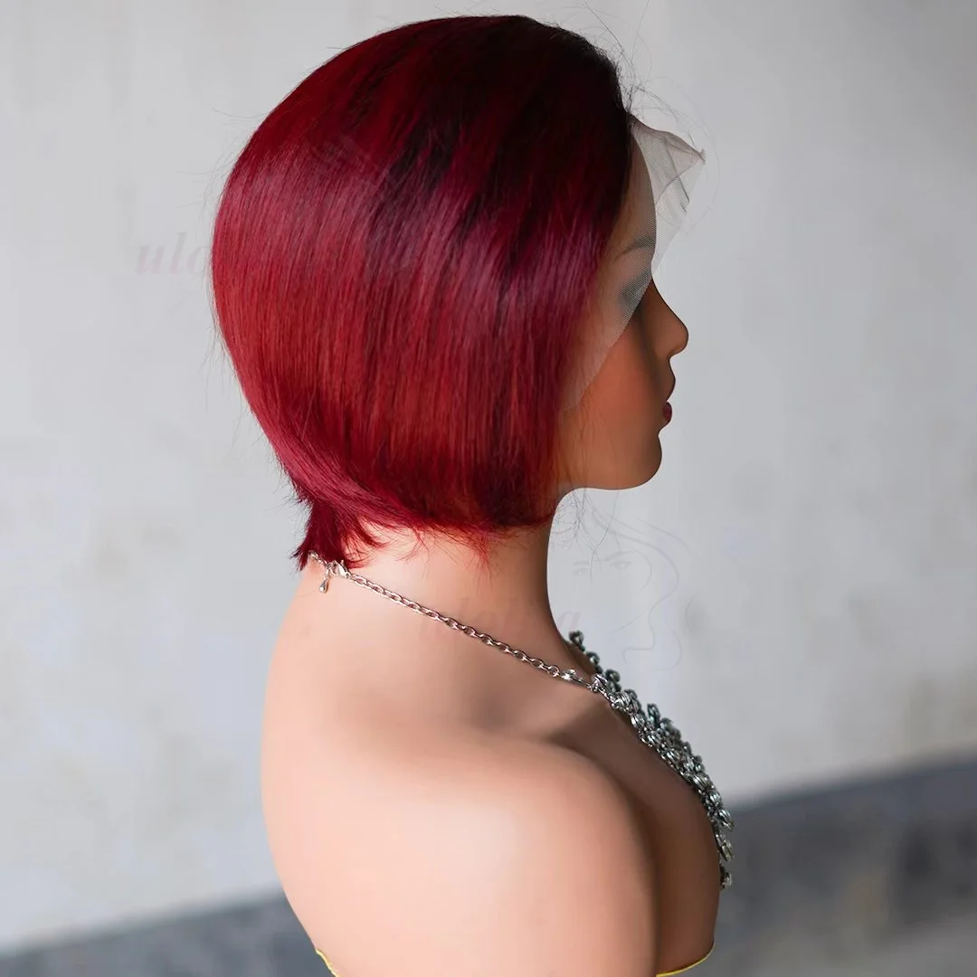 99JPixie Cut 13x4 Transparente Lace-Front-Perücken für Frauen, kurze Bob-Perücke, Inidan, vorgezupfte Lace-Frontal-Perücke aus Echthaar, 200 Dichte – Detail 29