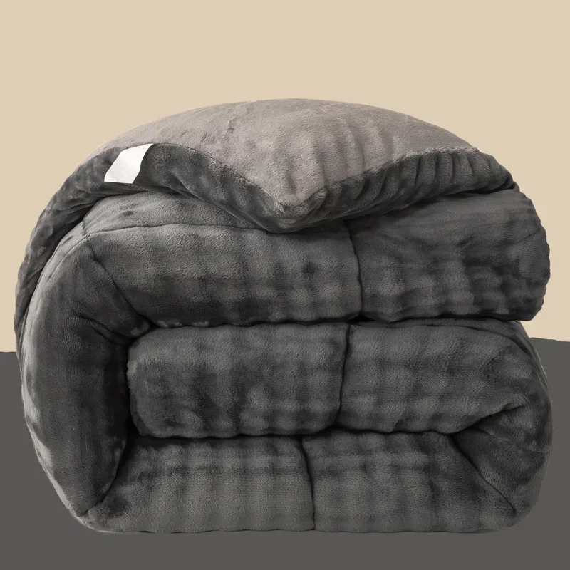 Color Double-sided Velvet Quilt Winter Quilt Core Winter Advanced Soft Thickened Warm Cotton Quilts Soft Fluffy Comfortable