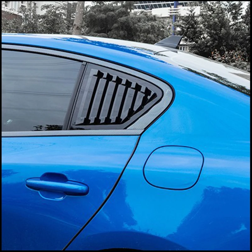 Car Styling For Ford Focus 2019-2022 Rear Window Blind Shades Louver Frame Sill Vent Molding Cover Sticker Trim Auto Accessories