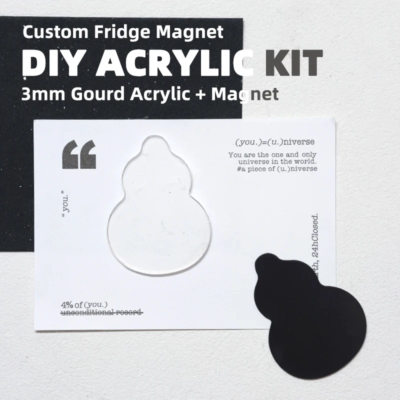 4 Sets Gourd Shapes 3mm Acrylic Fridge Magnet Blanks DIY Kit Self Adhesive Clear Transparent Soft Magnet Custom Photo Easy DIY
