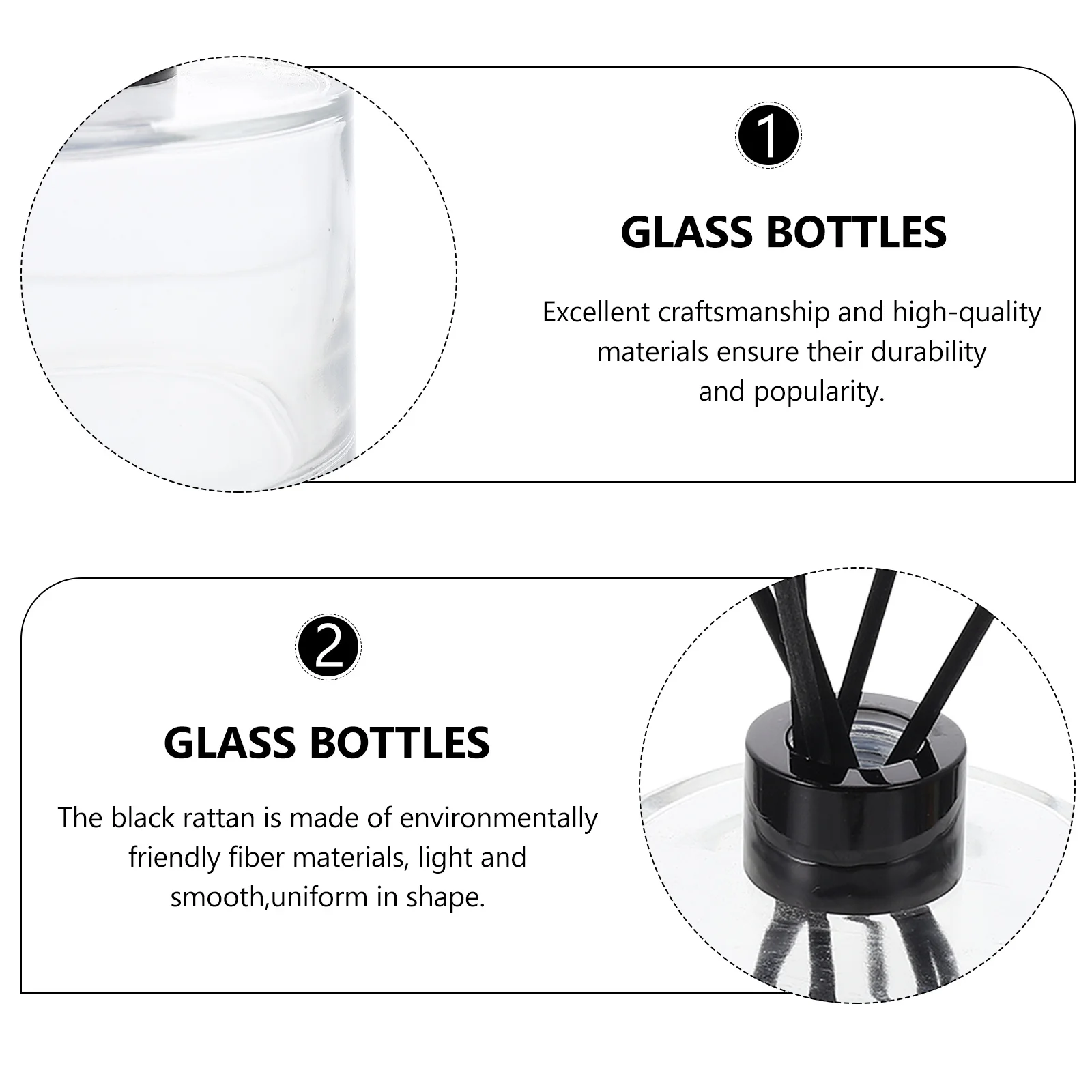 

1Set Black Glass Essential Oil Bottle Empty Aromatherapy Container Desktop Perfume Bottle for Home Wedding Spa Decoration