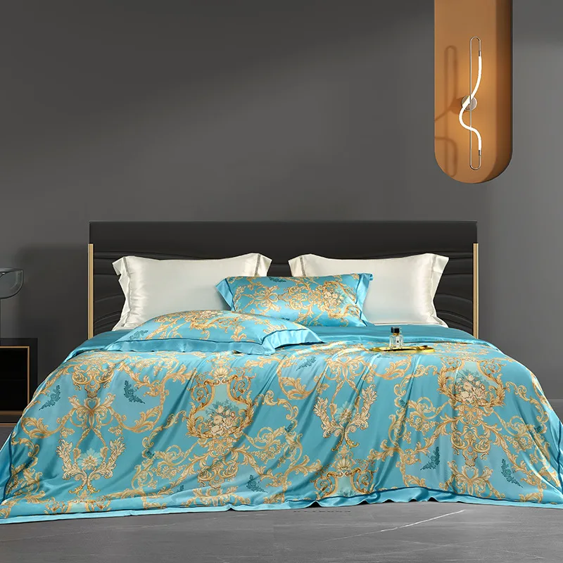 19. Moomi four-piece pure mulberry silk bedding set, dormitory duvet cover, silk bed sheet bed