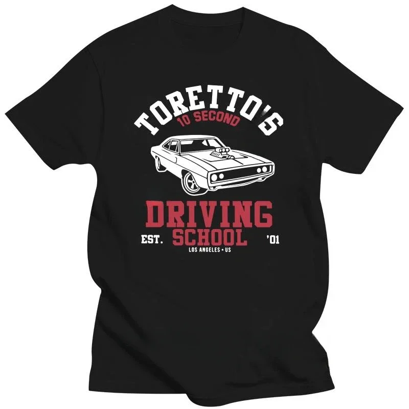 Fast And Furious Film Crewneck Round Neck Torettos Driving School Harajuku Alternative Men's Tops Big Size Cotton O Neck T Shirt