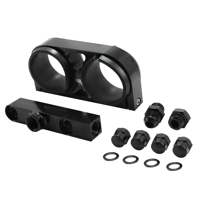 

Replacement Spare Parts Billet Aluminum Dual Fuel Pump Clamp Mounting Bracket Outlet Manifold For 044 - 380LPH