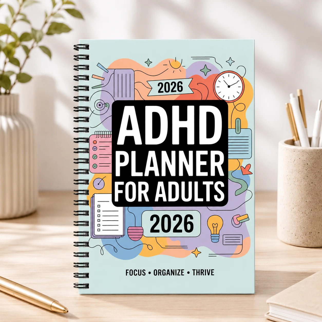 Interior Design Journal - Aesthetic ADHD Planner for Adult Women,