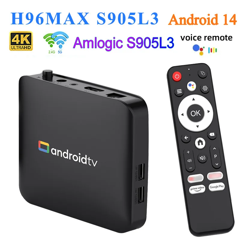 

Android 14.0 Smart TV Box H96 Max S905L3 Home Theater Bluetooth 5G WIFI With Google Voice Media Player 2G 8G 4K HD Video Set