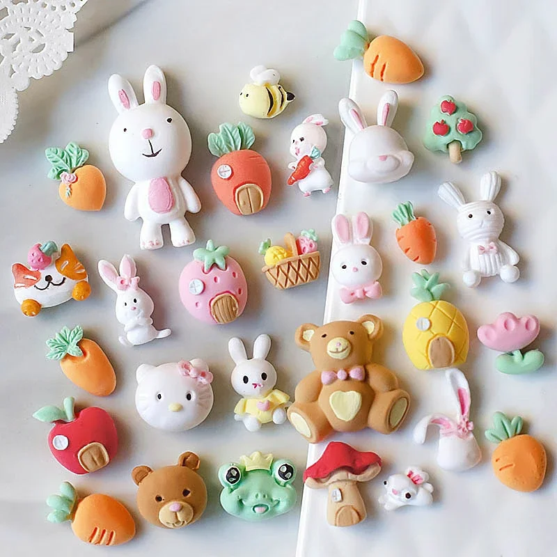 Cute Bunny Bear Carrot House Silicone Molds Diy Donut Biscuit Lollipop Cream Fondant Candy Chocolate Mould Baking Accessories