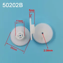 50202B 0.5M POM Bilayer Gears 50T+20T 26mm Diameter 2.1mm Shaft POM Double Spur Pinion DIY Toy Model Parts