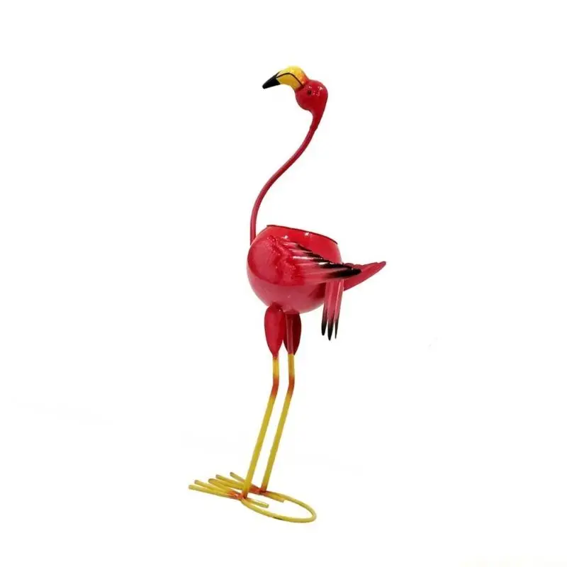 QX2E Metal Planter Flamingo Gift for Women Outdoor Planter Flamingo Decors Garden Statue for Porch Garden Yard Ornaments