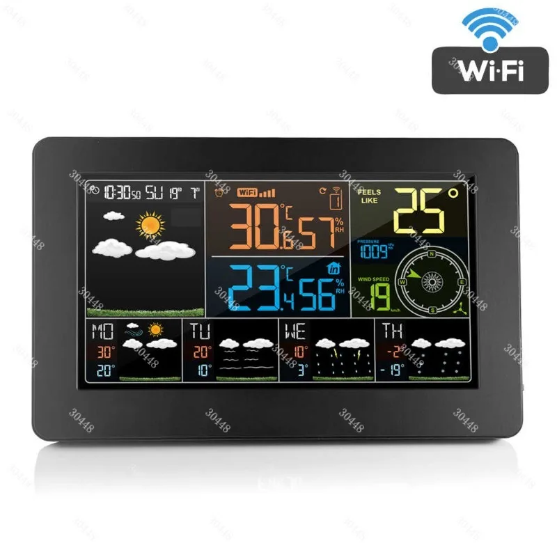 WIFI Smart Weather Station W4 Wind Speed Anemometer Indoor Outdoor Thermometer Hygrometer Wall Clock
