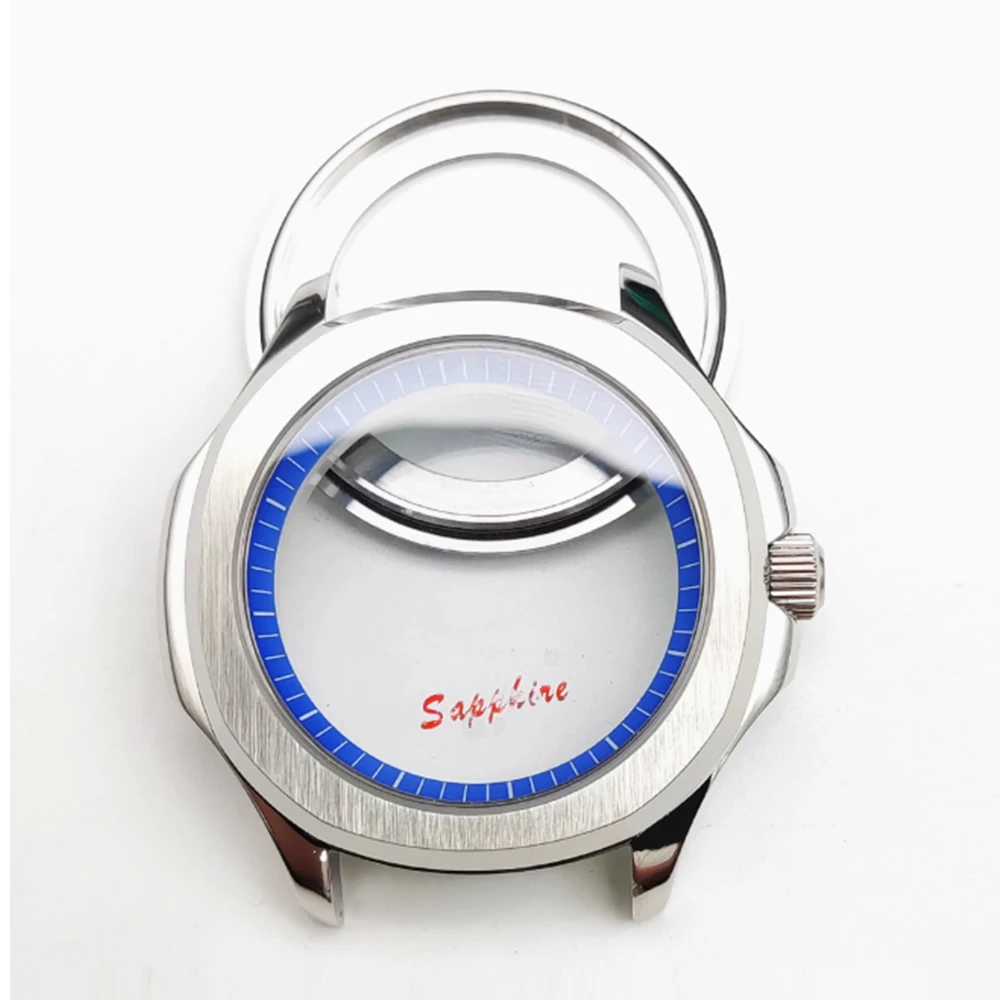 Модные аксессуары для часов NH35, серебряный корпус 42 мм, ремешок из нержавеющей стали, двойная пряжка-бабочка, подходит для механизма NH35/34.