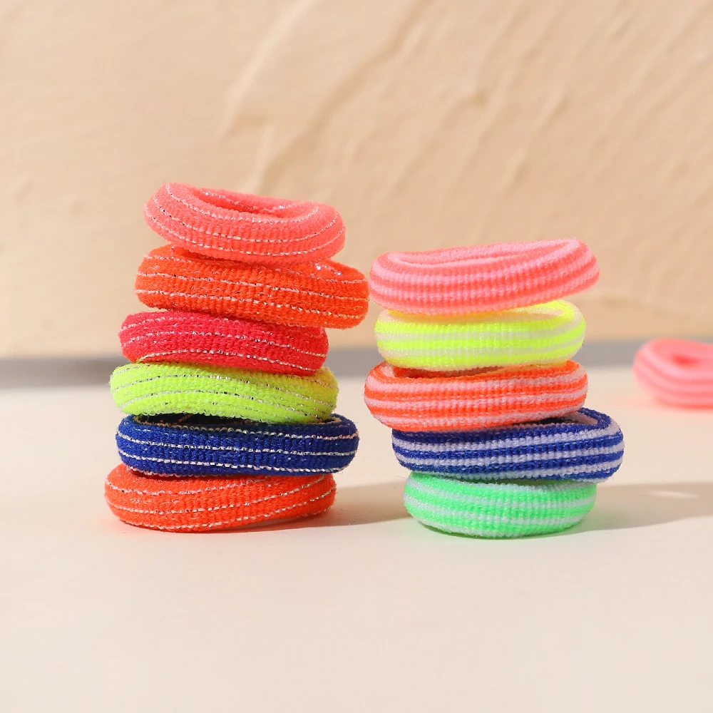 Cinta elástica pequeña para el pelo para niña y niño, diadema colorida con Coleta, accesorios para el cabello, 20/50 piezas