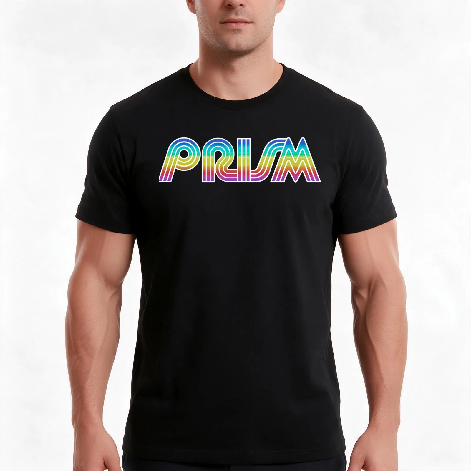 Prism Sports Classic T-Shirt, Summer Casual Cotton Tee, Oversized Streetwear Tops, Vintage Graphic Print, Loose Fit Short Sleeve