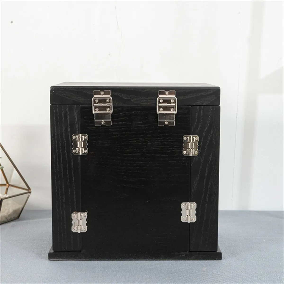 Lively- Wooden Jewelry Box New Solid Wood Jewelry Box Ring Bracelet Multi-Layer Storage Box Black Large Capacity Jewelry Box
