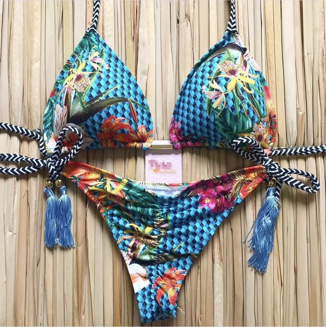 Brazilian Split Women\'s Printed Bikini Pattern Sexy Design Bikini Swimwear Push Up Swimwear High Quality Surprise Gift Swimwea