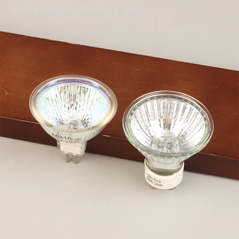 GU10 MR11 MR16 Halogen Reflector Cup Light Thick Glass Halogen Tungsten Spotlight Lamp Cup 120V 220V 35W 50W Bubble