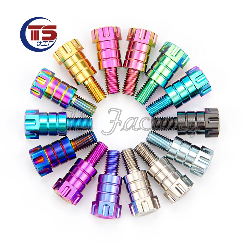 TS 2pcs titanium alloy rearview mirror height adapter screw M8 positive wire reverse wire M10 positive wire