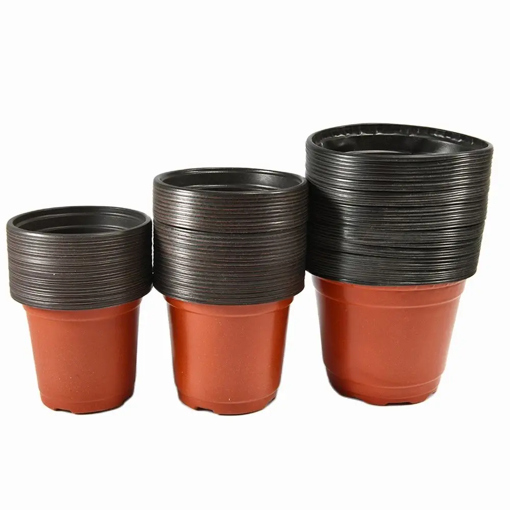 20pcs/50pcs Plastic Grow Box Fall Resistant Tray For Home Garden Plant Pot Nursery Transplant Flower Pots