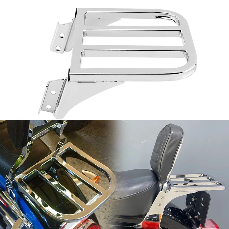 Motorcycle Chrome Rear Luggage Rack Carrier Solo Seat Parts For Harley Sportster XL 883 1200 Dyna Softail FLST FLSTC FLSTSC