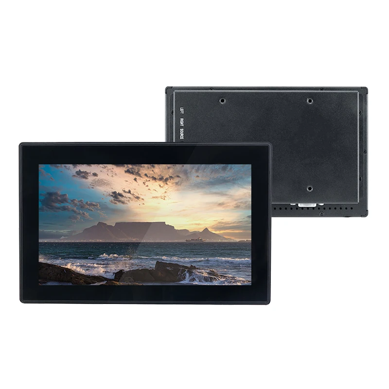 New 7 Inch Industrial Metal Case Capacitive Touch Screen LCD Monitor 1024x600 Resolution 16:9 Silver VGA USB Interface System