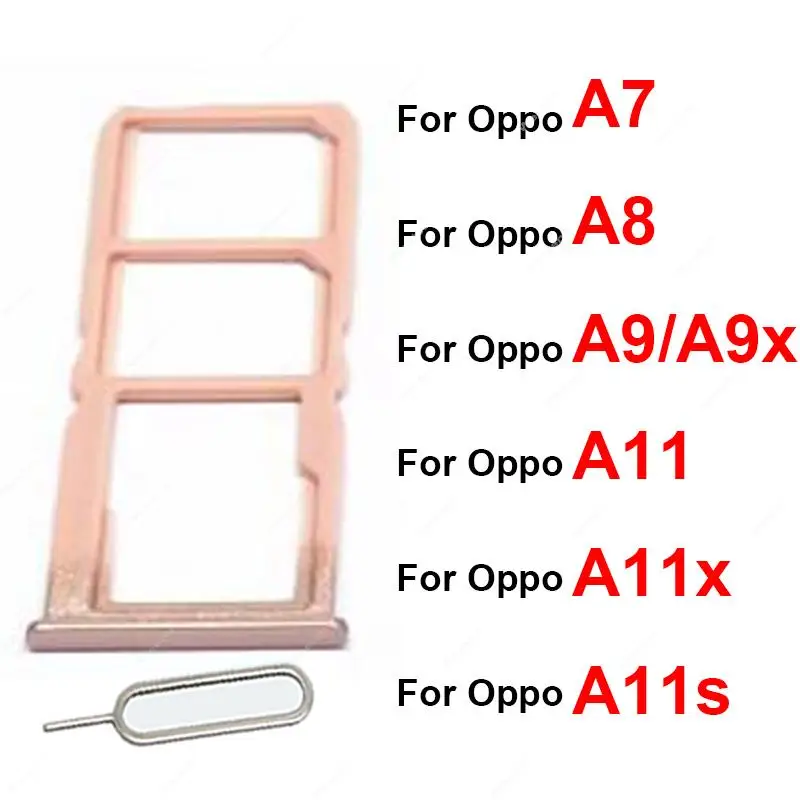 

For OPPO A7 AX7 2018 A8 4G A9 A9x 2019 2020 A11 A11X A11s Card Slot Reader Adapter Sim Card Tray Holder Replacement Parts