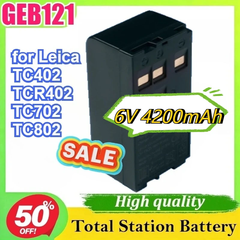 

GEB121 6V 4200mAh for Leica TCR402 TC702 TC402 TC802 TPS300 400 700 800 1100 Total Station Battery