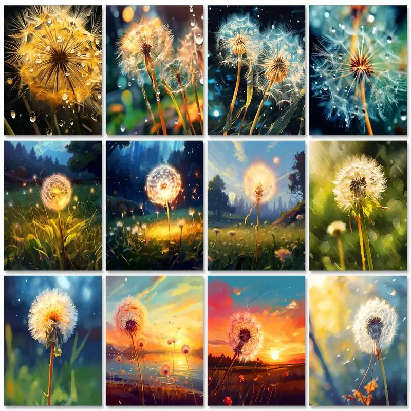 

GATYZTORY Modern Painting By Numbers Acrylic Paints Dandelion Artwork Diy Crafts Picture Drawing Home Decors Easy For Beginner