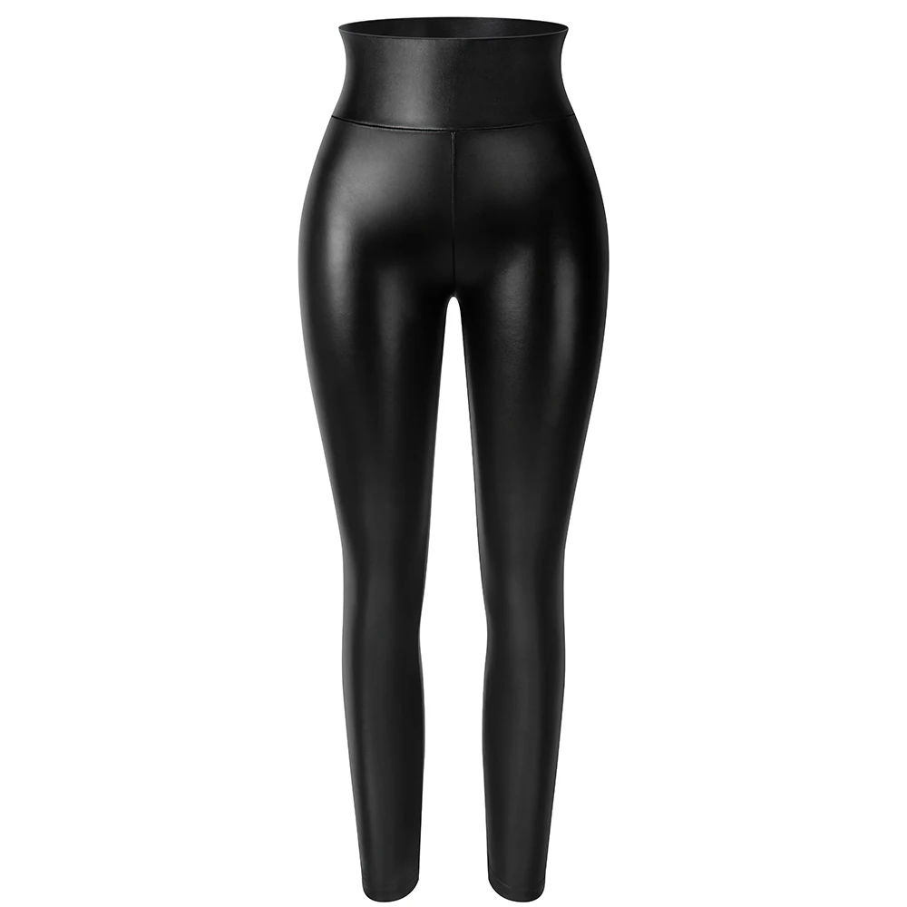 PU Leather Leggings Fitness Women Thin Yoga Pants High Waist Sexy Curvy Elastic Leggins Ladies Fashion Stretch Trousers 2022