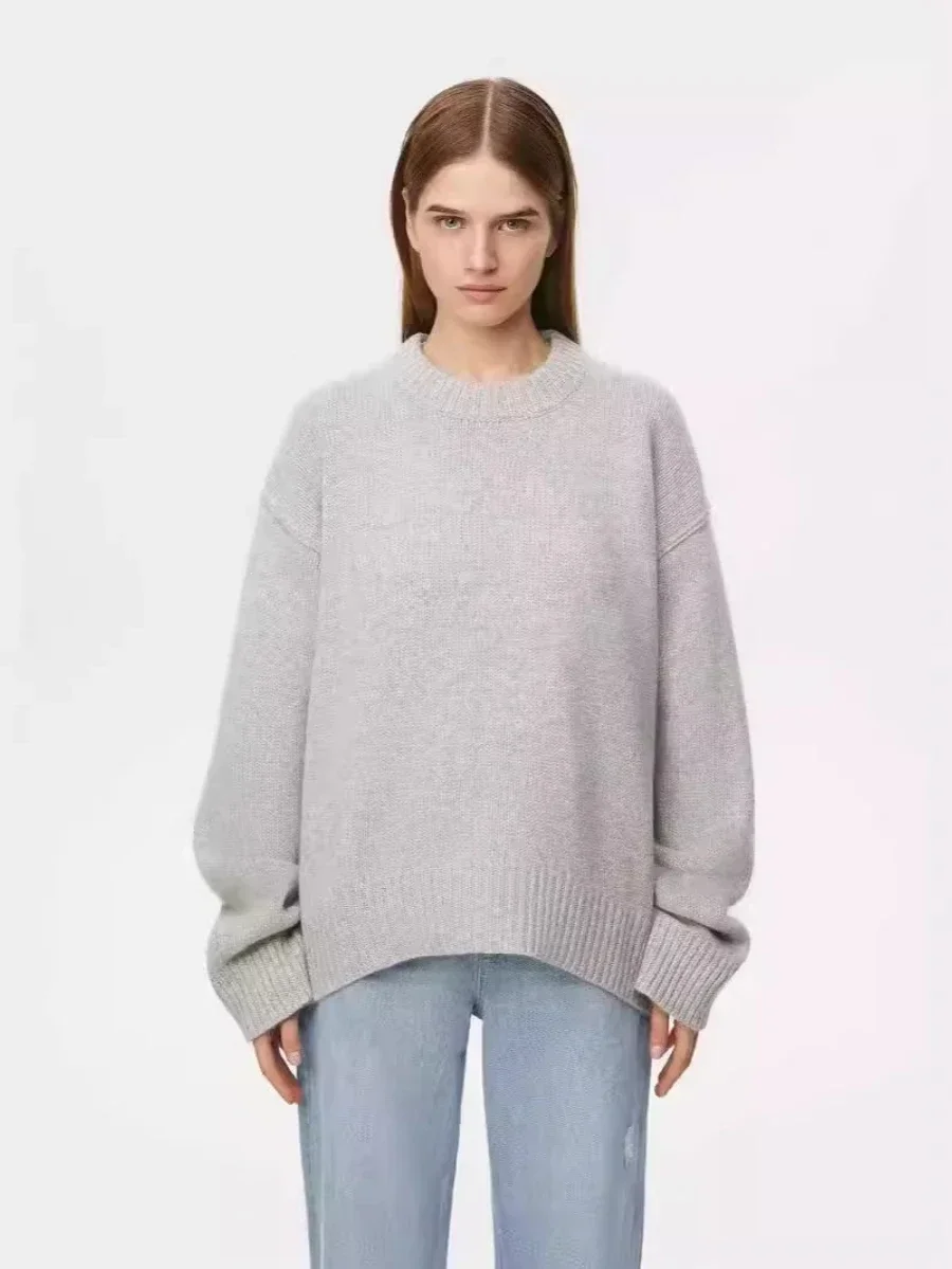 Wolfeel Women's  Loose Knitted Pullover Fashion Casual Female Top Autumn Winter Basic Thick Warm Oversized Versatile Sweater