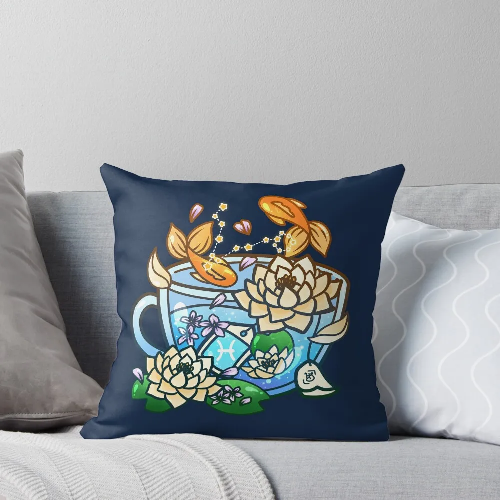 

Pisces Zodiac Teacup Throw Pillow luxury sofa pillows christmas cushions covers Decorative Cushions For Luxury Sofa