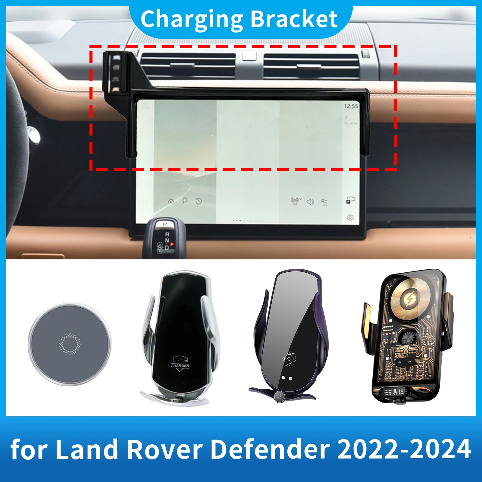 

Car Phone Holder for Land Rover Defender 2022-2024 Screen Navigation GPS Bracket Base Accessories Charging