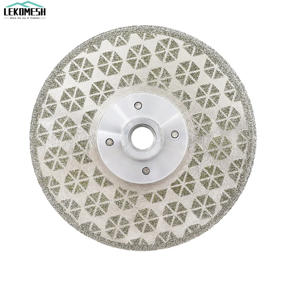 LEKOMESH 1pc 105/115/125mm Diamond Cutting Disc Hexagon Double Side Flange Coated Electroplated Blade For Cutting Granite Marble